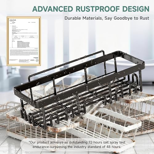 Veken Shower Caddy 5-Pack, Bathroom Organizers and Storage Shelves, Black - Image 4