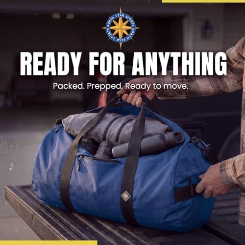175L Travel Duffle Bag, Heavy Duty Ripstop Gym Weekender Bag, Pacific Blue - Image 5
