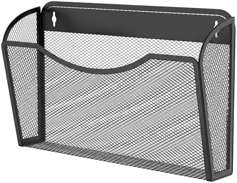 MINDEPOT Wall File Organizer, Hanging Wall File Holder, 1 Pack, Black by MINDEPOT