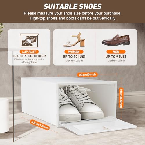 20 Pack Shoe Organizer Storage Boxes, Clear Plastic Shoe Storage Modular Space Saving Shoe Boxes Clear Plastic Stackable Shoe Storage Box with Lids Shoe Box Storage (Love) - Image 6