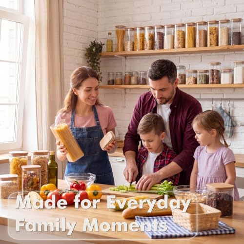 3-Pack 2Qt Rectangle Glass Storage Jars with Bamboo Lids - Image 7
