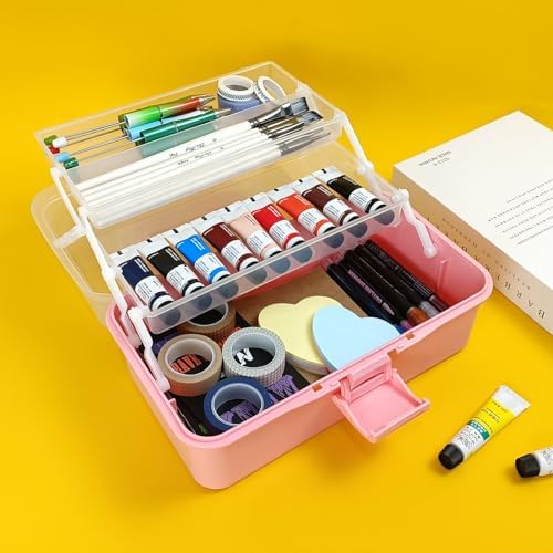 10Inch Tackle Box Organizer and Storage,Three-Layer Sewing Box With 2 Trays - Image 5