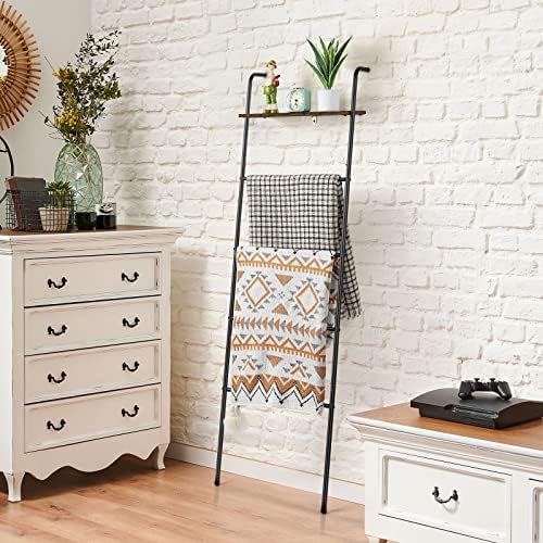 Blanket Ladder Holder for Living Room Farmhouse Decorative Ladder Holder by OYEAL