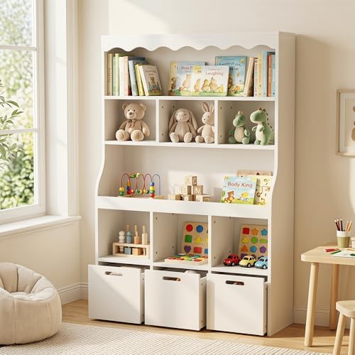 38" W Toy Storage Organizer w/Movable Bins, 5 Tier Kids Book Shelf by Callales