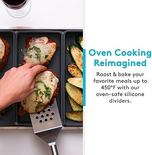 Cheat Sheets - Original Silicone Sheet Pan Dividers For Cooking & Meal Prep - Non Stick Silicone Tray Baking Set, Oven Safe & Freezer-Friendly - 4 Cheat Sheets Baking Trays - Image 4