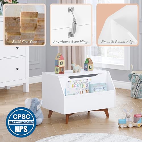UTEX Kids Toy Box, Toy Chest with Bookshelf, Kids Storage Organizer Bench - Image 3