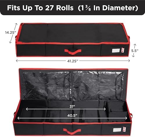 HOLDN’ STORAGE Premium Wrapping Paper Storage Container, Black - Image 3