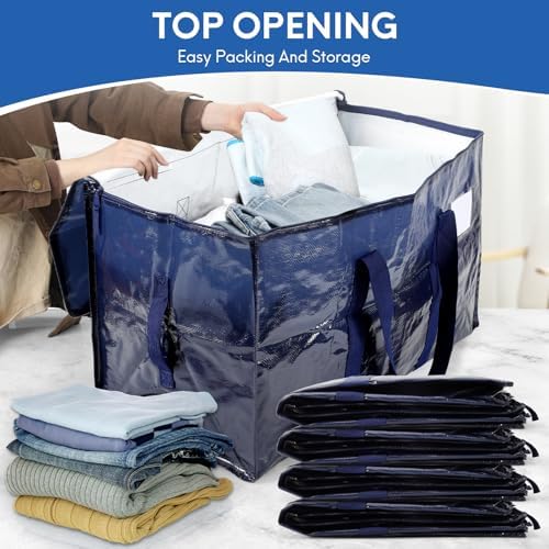 2-Pack Extra-Large Heavy-Duty Storage Totes – Waterproof & Reinforced Blue - Image 4