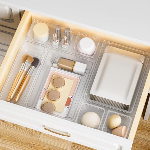 SpaceHacks 15 PCS Plastic Drawer Organizer Set, Drawer Storage Trays - Image 7