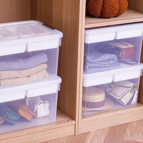 Citylife 32QT 4Packs Clear Craft Organizers and Storage Box with Tray - Image 5