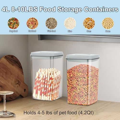 LEAWALK 4 Lbs Airtight Dog Cat Pet Food Storage Container PopTop White - Image 4
