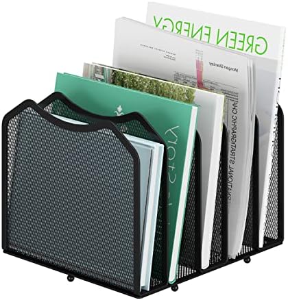Simple Trending 5-Section Vertical File Organizer, Black - Image 2