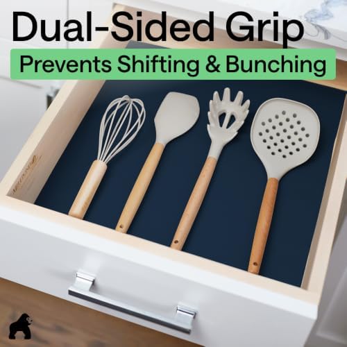 GORILLA GRIP Shelf Liner, Kitchen Drawer Protector, 12x120 Navy Blue - Image 4