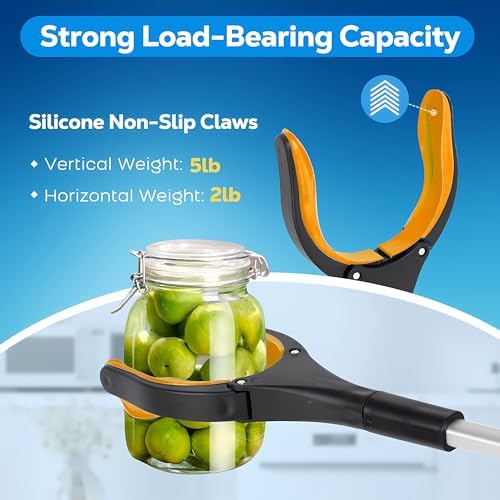 Grabber Reacher Tool - 32” Extra Long Foldable Gripper and Reaching Tool - Heavy Duty Pick Up Stick Grabbers for Seniors, Trash, Surgery Recovery Must Haves Gifts (Orange) - Image 2