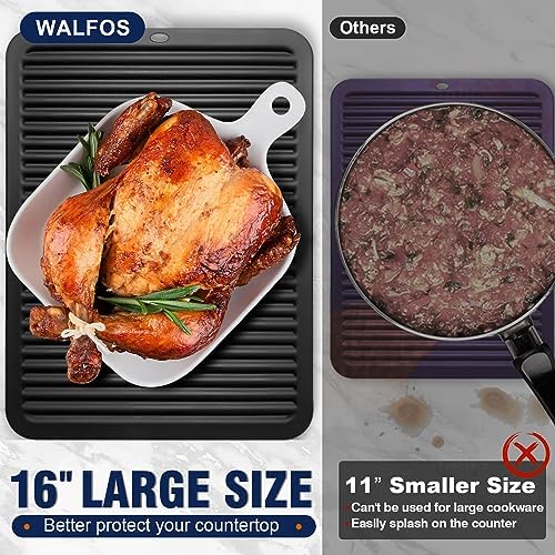 Walfos Large Silicone Trivet 16x12 Inch, Trivets for Hot Pots and Pans, Heat Resistant Pot Holders Hot Pads for Kitchen Quartz Countertops, Hot Dishes - Image 2