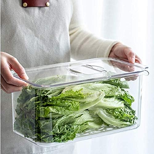 Slideep Refrigerator Food Storage Containers, Produce Saver Stackable Container with Lids & Removable Drain Tray, Freezer Bins Stay Fresh Lettuce Salad Container for Fridge by WelcometotheSlideep