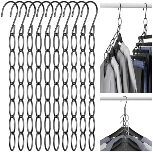 NiHome Space Saving Hangers 10-Pack, Metal Closet Organizer with Safety Cap by NiHome