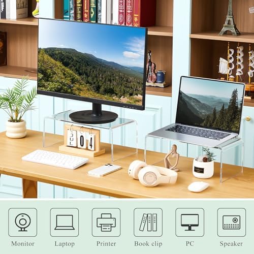 RattanView 2 Pcs 16 Inch Large Clear Acrylic Shelf Riser, 8mm Thick - Image 4