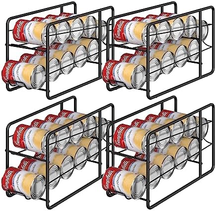 MOOACE 4 Pack Can Organizer for Pantry, Stackable Soda Can Dispenser Rack by MOOACE