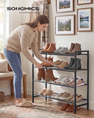 SONGMICS 4-Tier Metal Shoe Rack, Vertical Shelf, Holds up to 20 Pairs - Image 3