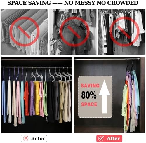Closet Organizers and Storage, 2 Pack Pants-Hanger-Space-Saving - Image 4