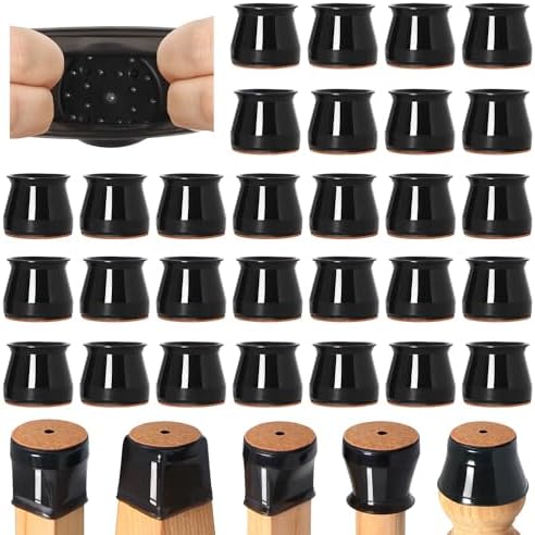 32 Pcs Chair Leg Floor Protectors for Hardwood Floors Round by VIUME