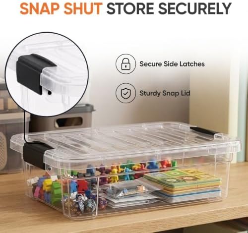 Superio 13.7 Quart Clear Plastic Storage Bin with Lid, Stackable Organizer Box, BPA-Free Storage Container for Home, Garage, School & Office, 6 Pack - Image 6