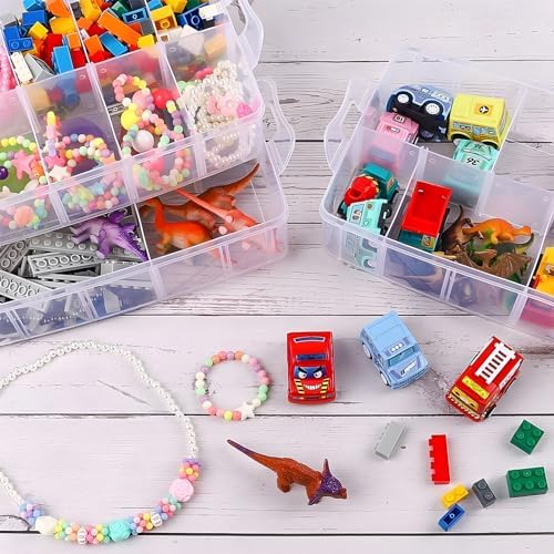 Bead Organizer 3 Tier 30 grid Stackable Craft Tackle Storage Container - Image 6
