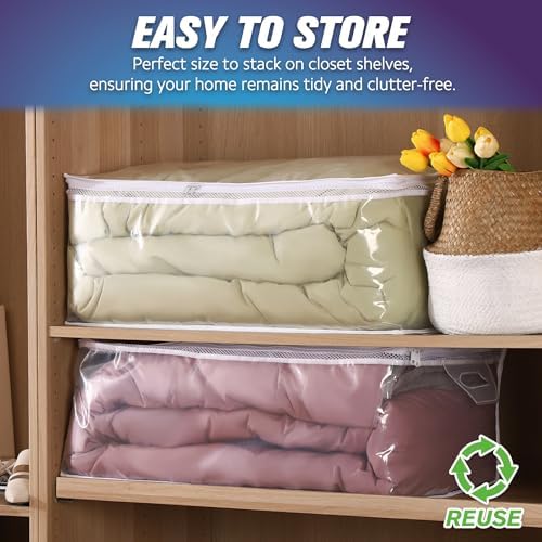 Large Storage Bag for Clothes, Jumbo Zipper Totes - Image 4
