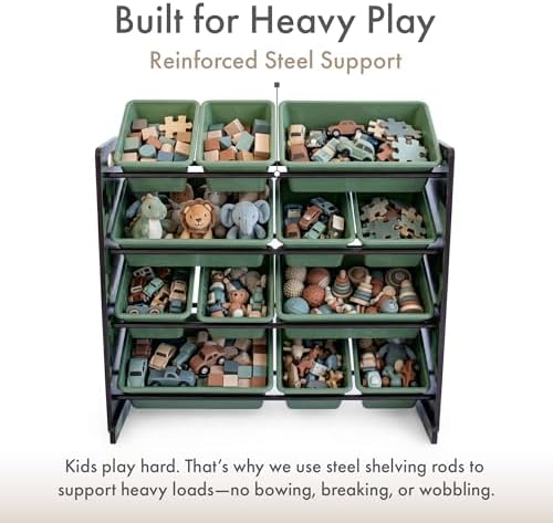Humble Crew Kids Toy Organizer with 12 Bins, 4 Tier Storage for Playroom - Image 4