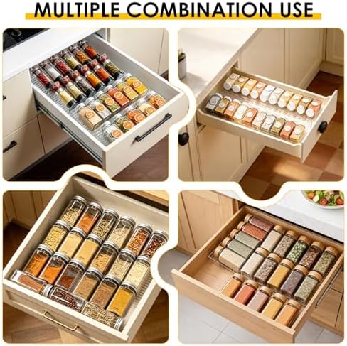 4 Pack Spice Drawer Organizer, Acrylic Spice Rack Expandable 9" to 18" - Image 6