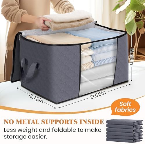 Fab totes 6 Pack Storage Bags for Clothes Blanket Storage Bins with Lids - Image 2
