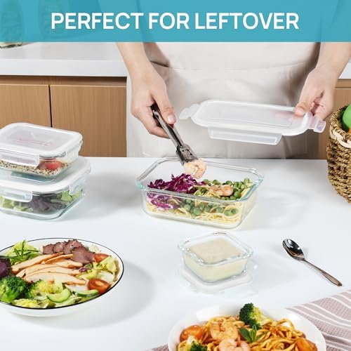 Vtopmart 8 Pack Glass Food Storage Containers with Lids White - Image 6