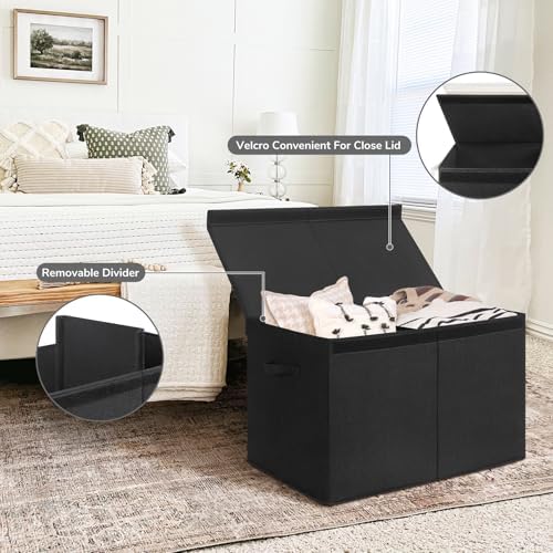 INDRESSME 122L Large Toy Storage Box with Lid Divider Kids Organizer Bin - Image 5