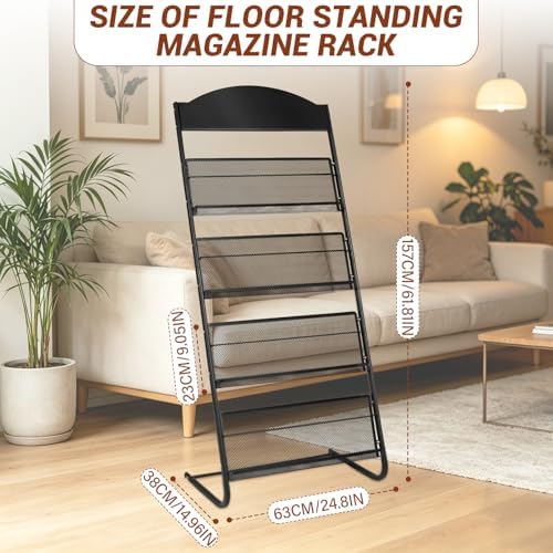 4-Tier Magazine Stand, 24.8'' Width Iron Brochure & Newspaper Display Stand, Please Identify, Woot is a Counterfeit - Image 5