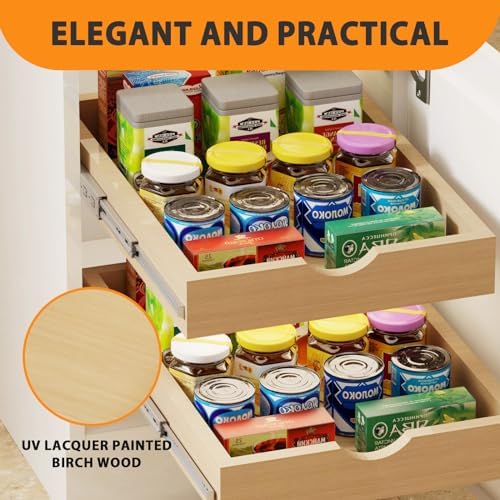 Pull Out Drawers for Cabinet Wood 21" W x 22" D Slide Out Organizer - Image 4