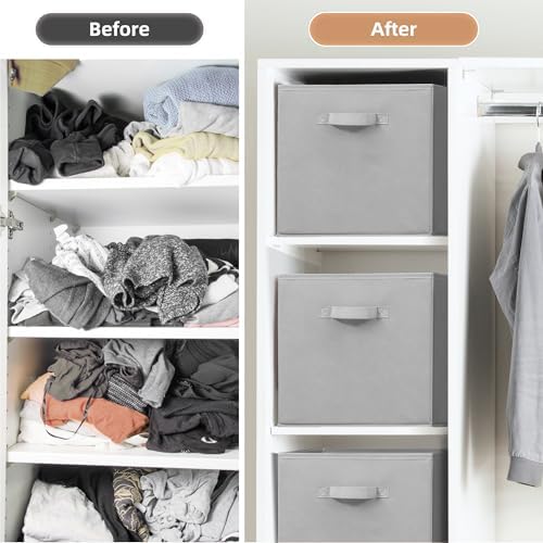 STORAGE MANIAC Storage Cubes, 13 Inch 4 Pack Collapsible Fabric Shelf Bins - Image 7