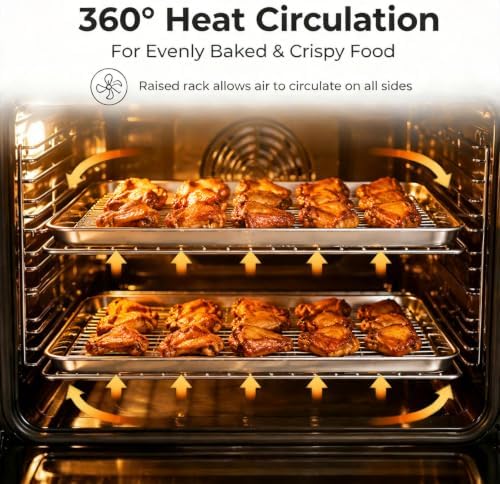 Onader Cookie Sheet with Cooling Rack, 16x12 Inch Stainless Steel Sheet Pan - Image 4