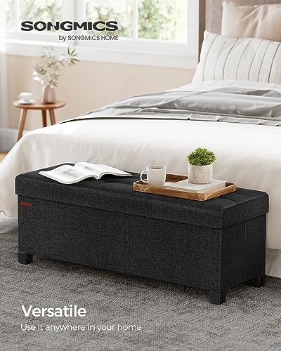 SONGMICS Storage Ottoman Bench, Foldable Foot Rest with Legs - Image 3