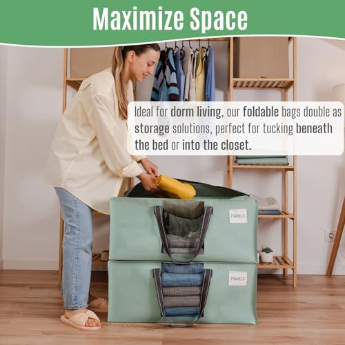 VENO Heavy Duty Moving Bags, Storage Bags, Clear Window, Light Green,4 Pack - Image 5