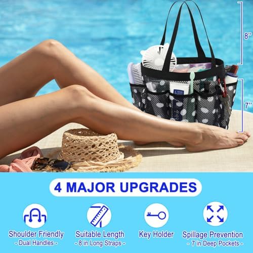 Fammart Mesh Shower Caddy Portable, Shower Bag College Dorm Room Essentials - Image 5