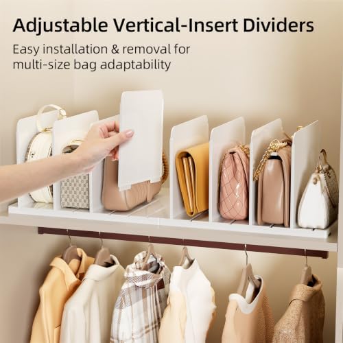 Stackable Purse Organizer for Closet Acrylic Shelf Divider, 2 Pack - Image 2