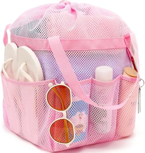 Fammart Mesh Shower Caddy Portable, Shower Bag College Dorm Room Essentials by Fammart