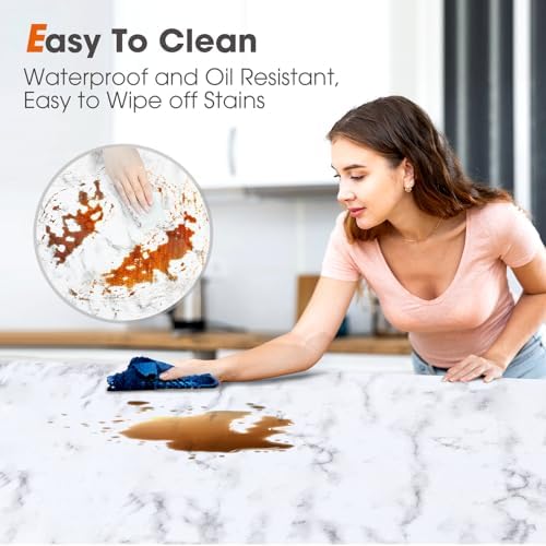 Drawer and Shelf Liner for Kitchen Cabinets, Marble, 24IN X 20FT - Image 3