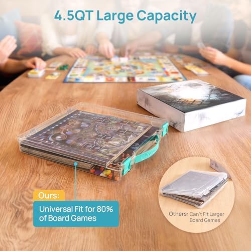 Vtopmart 3 Pack Board Game Storage with Handle and Snap-Tight Latch Lid - Image 3