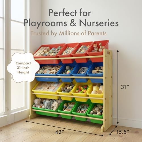 Humble Crew Kids Toy Organizer with 16 Bins, 4 Tier Storage for Playroom - Image 6