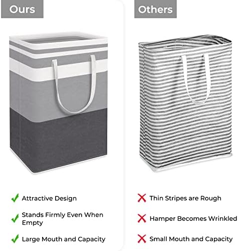 HomeHacks 2 Pack Laundry Baskets, Laundry Hampers Bags (Grey+Pink 75L) - Image 4