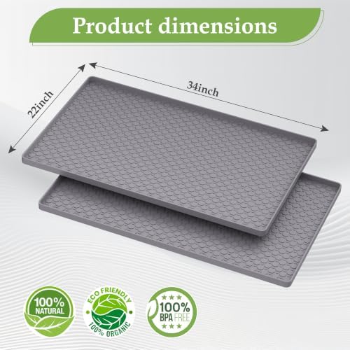 Waterproof Under Sink Mat 34"x22" with 4 Pcs Clear Plastic Storage Bins, Kitchen Bathroom Under Sink Organizer Set, Cabinet Shelf Liner Protection Mat for Pantry Apartment Home Organization Essentials - Image 3