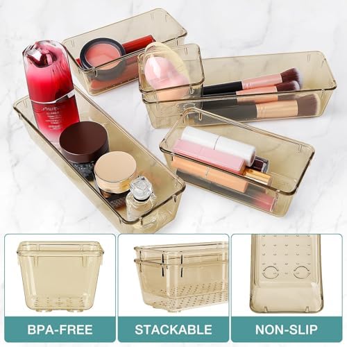 13 PCS Drawer Organizer Set, 5 Size Bathroom and kitchen organizer Trays - Image 3