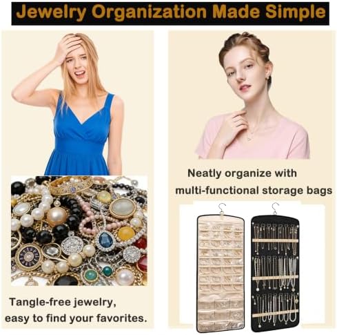 Hanging Jewelry Organizer, 1Pcs Double-Sided Jewelry Storage Roll XL - Image 6